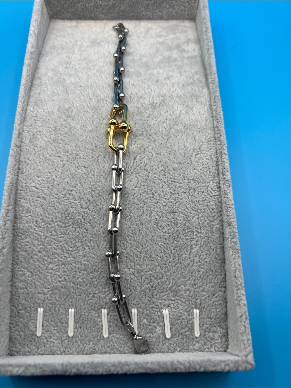Two-Tone Chain Link Bracelet - Silver & Gold